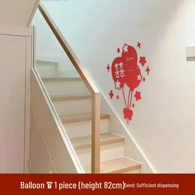 Double Happiness Staircase Decor for Newlyweds - Wedding Room & Aisle Arrangement