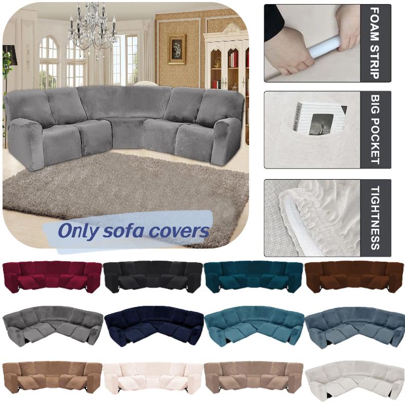 Cover Full Elastic Sofa Slipcover 5 Seater Corner Recliner Couchcover Sectional