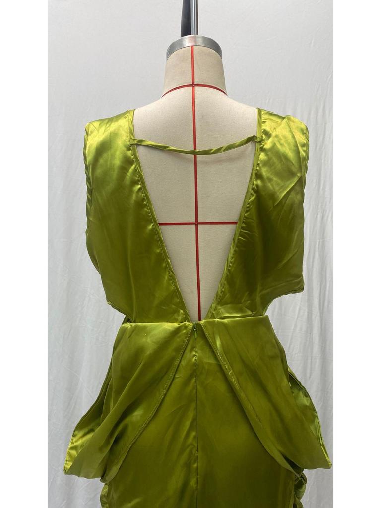 2025 S/S Damen Sexy Tief V Ärmellos Rückenfrei Abendparty Kleid