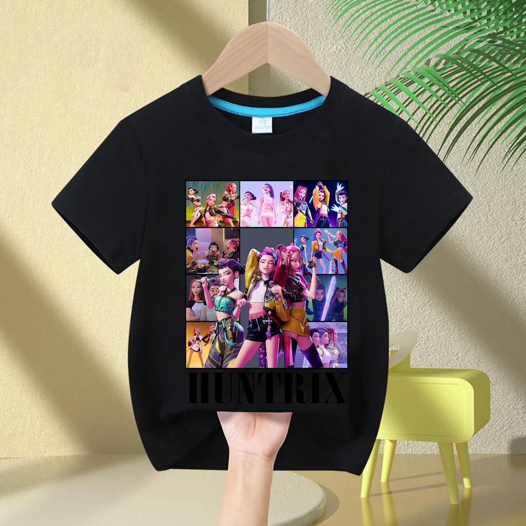 T-Shirts Girls Children's T-shirt Cartoon Printed Fashion Casual Top Crew Neck Cartoon Girl T-Shirt Casual Girl Clothes