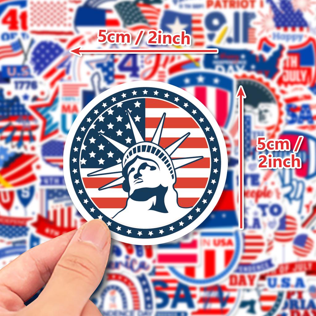 50 American Stars and Stripes Independence Day Stickers American Flag General Election Personalized Graffiti Stickers