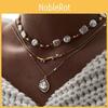 Geometric Artificial Pearl Pendant Necklace For Women With Multilayer Chain Summer Style