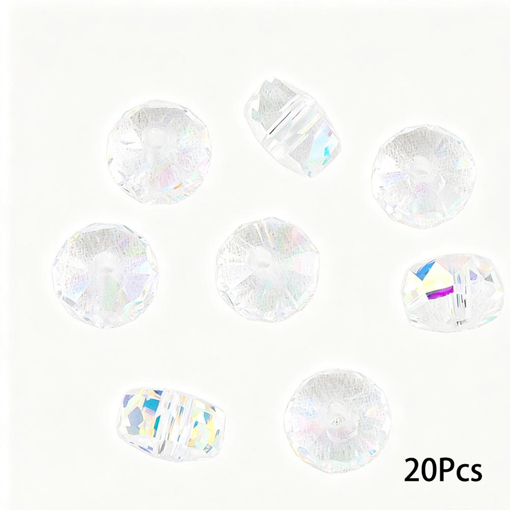 20Pcs Glass Beads High Transparent Colored Cut Glass Crystal Spacer Beads For DIY Jewelry Making Accessories