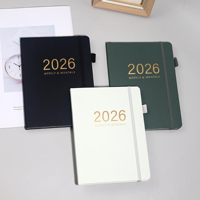 Custom Logo Printed A5 Hardcover Organizer/Planner Journal Notebooks Thread Sewing Binding Leather Cover for Gifts Stationery