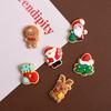 10Pcs Christmas Resin Accessories Cute Santa Claus Snowman Elk Christmas Tree Flat