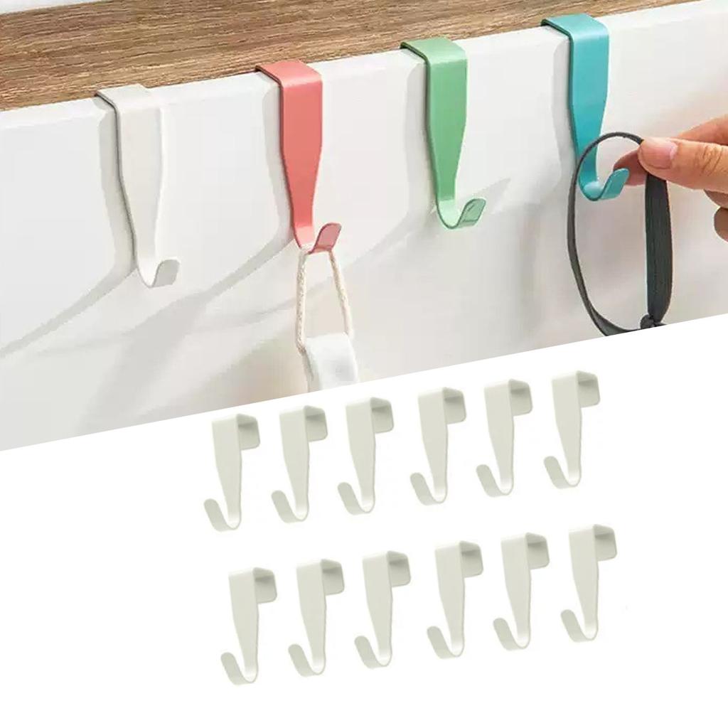 12 Stück Über-die-Tür-Haken, Heavy Duty Karbonstahl Türhänger Handtuchhaken für Badezimmerschrank Hüte Mäntel Taschen