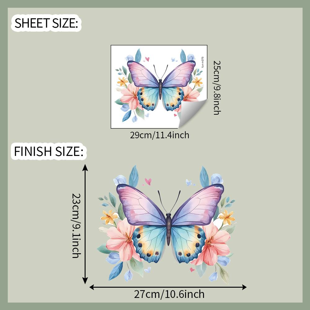 

Painted Butterfly Flowers Bathroom Toilet and Toilet Stickers for Home Beautification 25*29CM/fun-m275