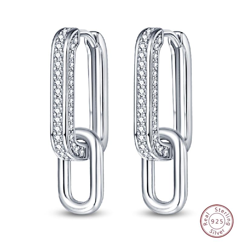 925 Ayar Burgu Halka Küpeler Minimalist Altın Yuvarlak Moda Zirkon Tokalı Düğün Takısı Kadınlar İçin Hediye