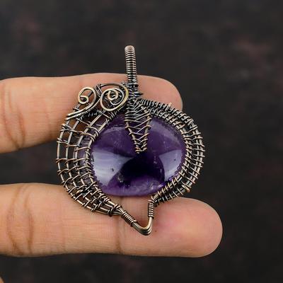 Star Amethyst Pendant Copper Wire Wrapped Gemstone Pendant Copper Jewelry Amazing Pendant Handmade Pendant Wire Wrapped Jewelry Wedding Gift