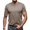 Men's Solid Color Retro Striped Short Sleeve Round Neck T-Shirt Men's Summer Casual Fashion T-Shirt