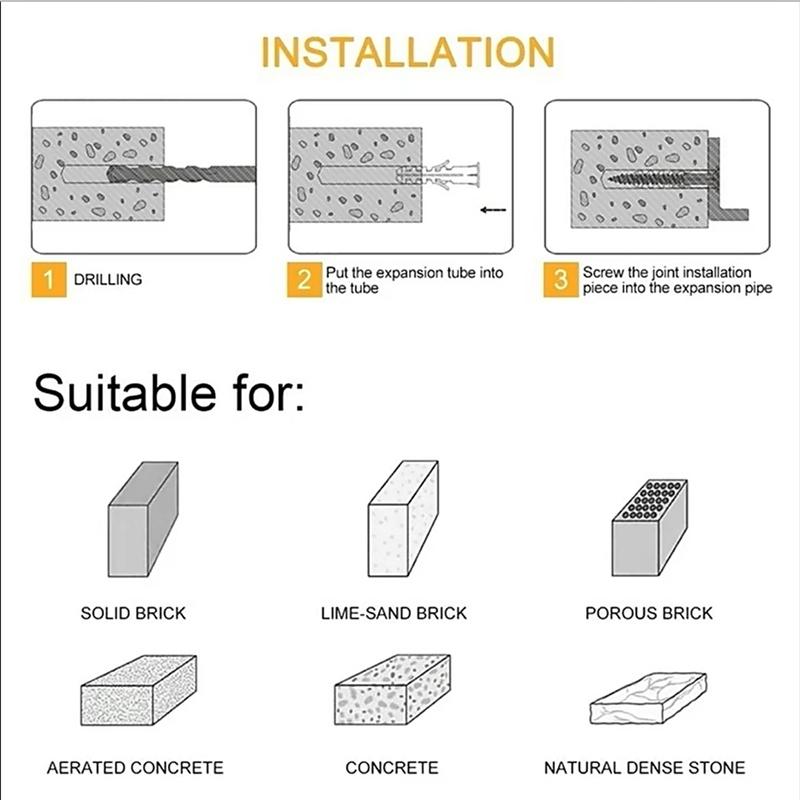 Complete Set Drywall Anchors DIY Mounting 5*60MM Anchor Screws Anchors 300 Piece Set Exceptional Holding Power