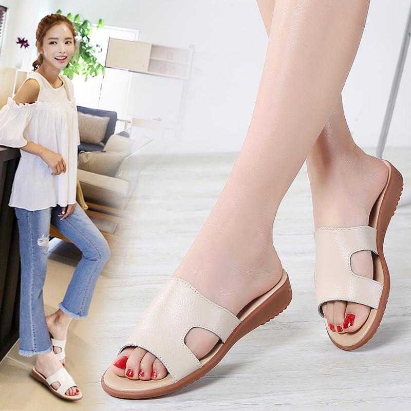 open toe slip on sandals