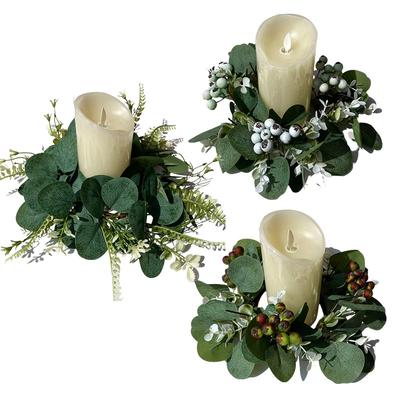 American Spring Simulation Wreath Candle Wreath Eucalyptus Wreath Eucalyptus Leaf Wreath Dining Table Money Leaf Wreath