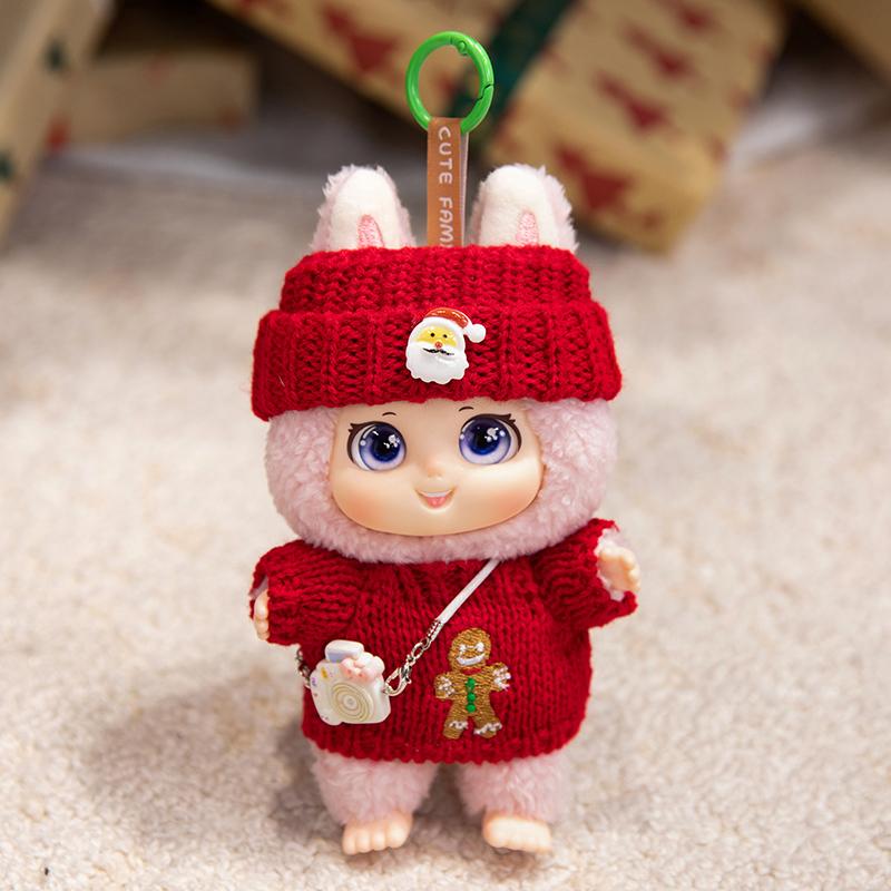 17cm Christmas Exquisite Lovely Doll Vinyl Face Plush Toy Curly Haired doll Wearing Clothes Birthday Christmas Gift for Kid Girl