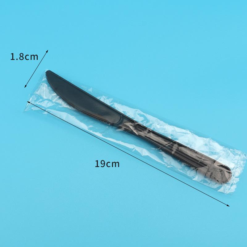 Individually Wrapped Disposable Cutlery Set: Spoon, Knife, Fork for Western Meals and Fast Food