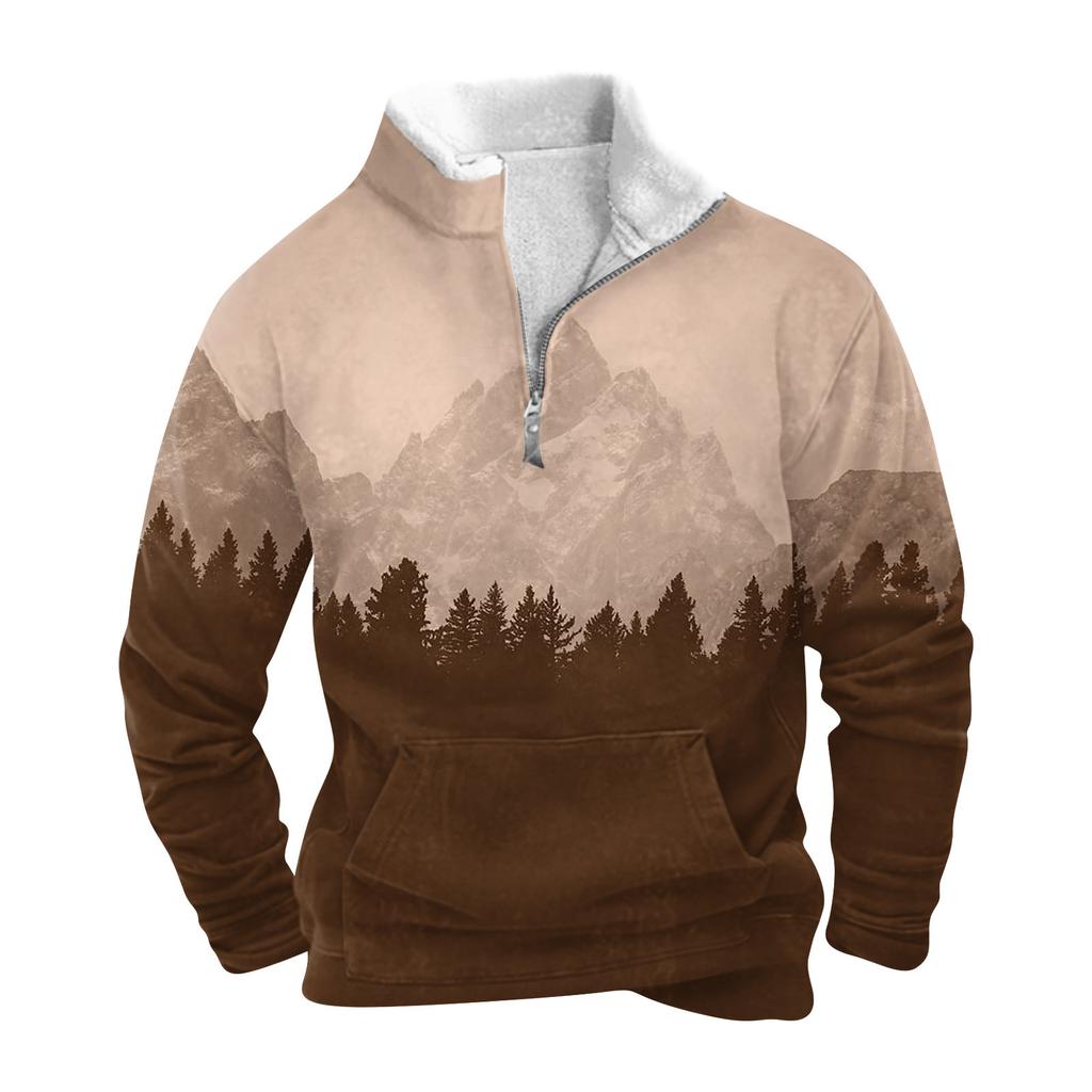 Spring And Autumn Men's Standing Collar Sweatshirt Is Outdoor Casual Sweaters Tops