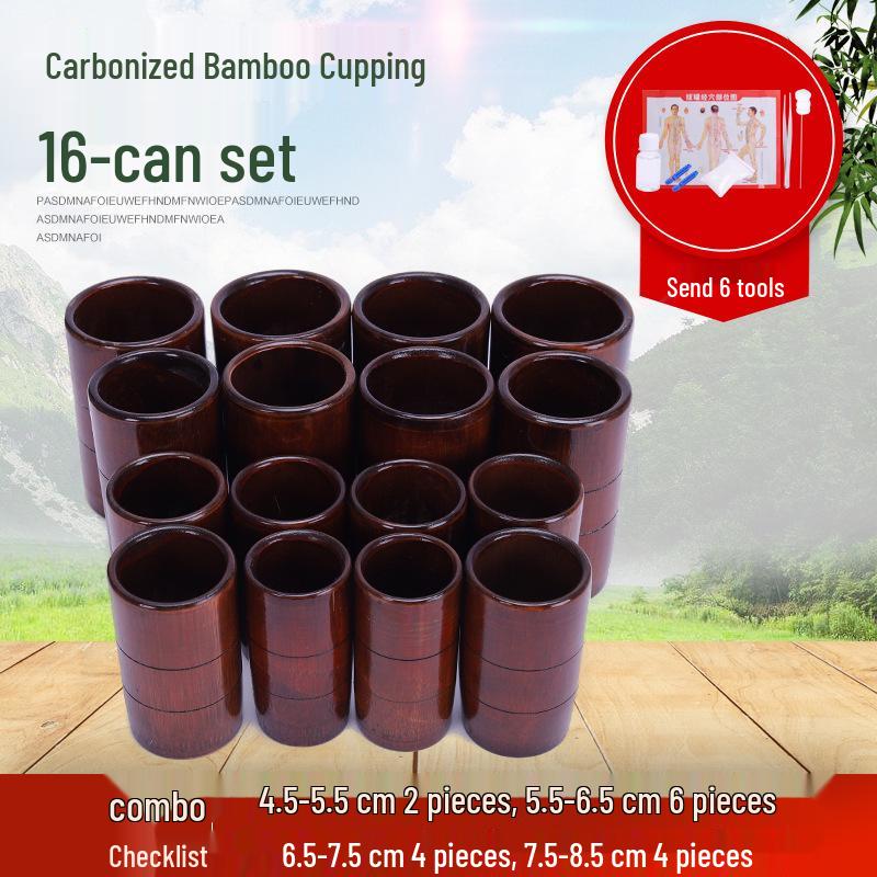 Bamboo Cupping Set: Carbonized Bamboo Charcoal Fire Cupping Jars & Tubes for Household Use