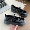 French Retro Fashion Versatile Mary Jane Small Leather Shoes Women's 2025 Spring Bow with Skirt Loafer Shoes