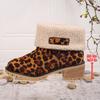 New Short Boots Women's Boots Medium Tube Thick Heel High Heel Fluffy Snow Boots Large Size Cotton Boots Women