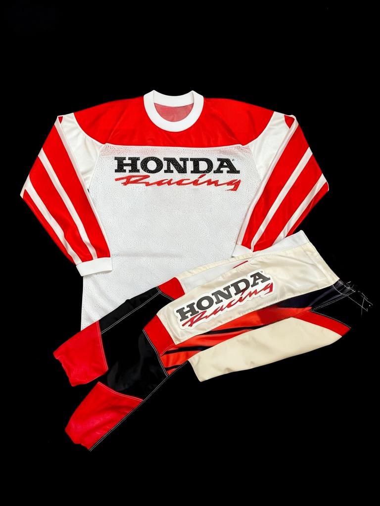 2025 New Honda Racing Motocross Suit Men's Red White Retro MX Off-Road Riding Uniform Breathable Racing Gear JS1