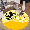 1pc Bee Honeycomb Round Chair mat office Area Rug - Non-Slip, Floor Mat for Office, Bedroom, Ideal home decor gift c0112145