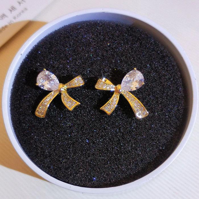 Модные серьги-гвоздики с темпераментом, серьги-бантики, простые серьги для студенток, высококачественные серьги