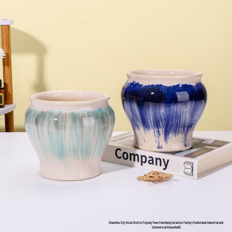 Luxuriöser Keramik-Übertopf im europäischen Stil für Phalaenopsis-Orchideen, für Balkon oder Wohnzimmer