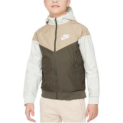 Color Block Hooded Jacket Kids Jackets Beige FN8757-072