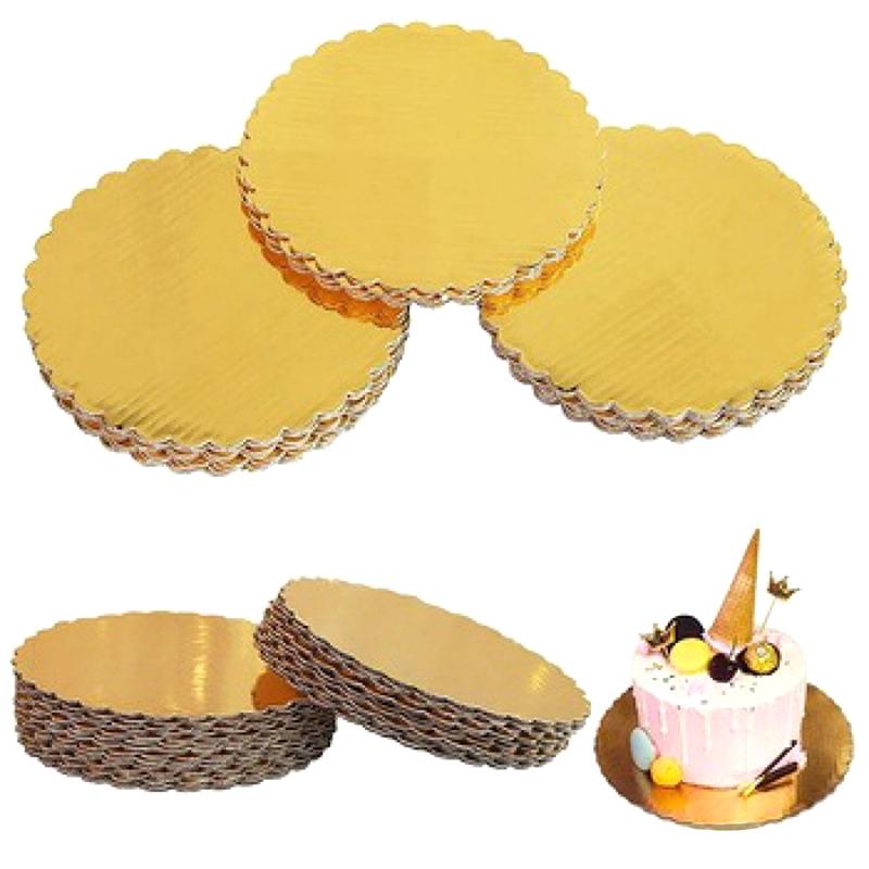 4/5/6/7/8/10 Pulgadas Dorado Redondo Tableros para Pastel Círculo Base de Cartón Bandeja para Postres de Cupcakes Suministros para Decoración de Pastel de Fiesta de Cumpleaños