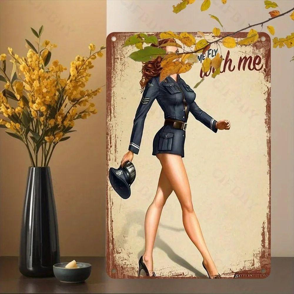 Vintage Girl Metal Sign Poster Retro Wall Art Home Decor Bar Club Man Cave Decoration 20x30cm
