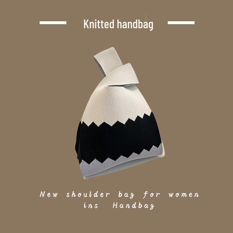 Trendy Women's Knitted Wool Bucket Handbag - Casual Tote & Lunch Box Bag