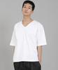 Seinteukeulu Plain V-Neck Half-Sleeve T-Shirt Vhr-895 White