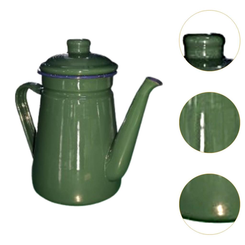 Enamel Coffee Pot 1.1L Coffee Kettle , Vintage, Stovetop Teapot Water Kettle for Restaurant ,Outdoor, Home