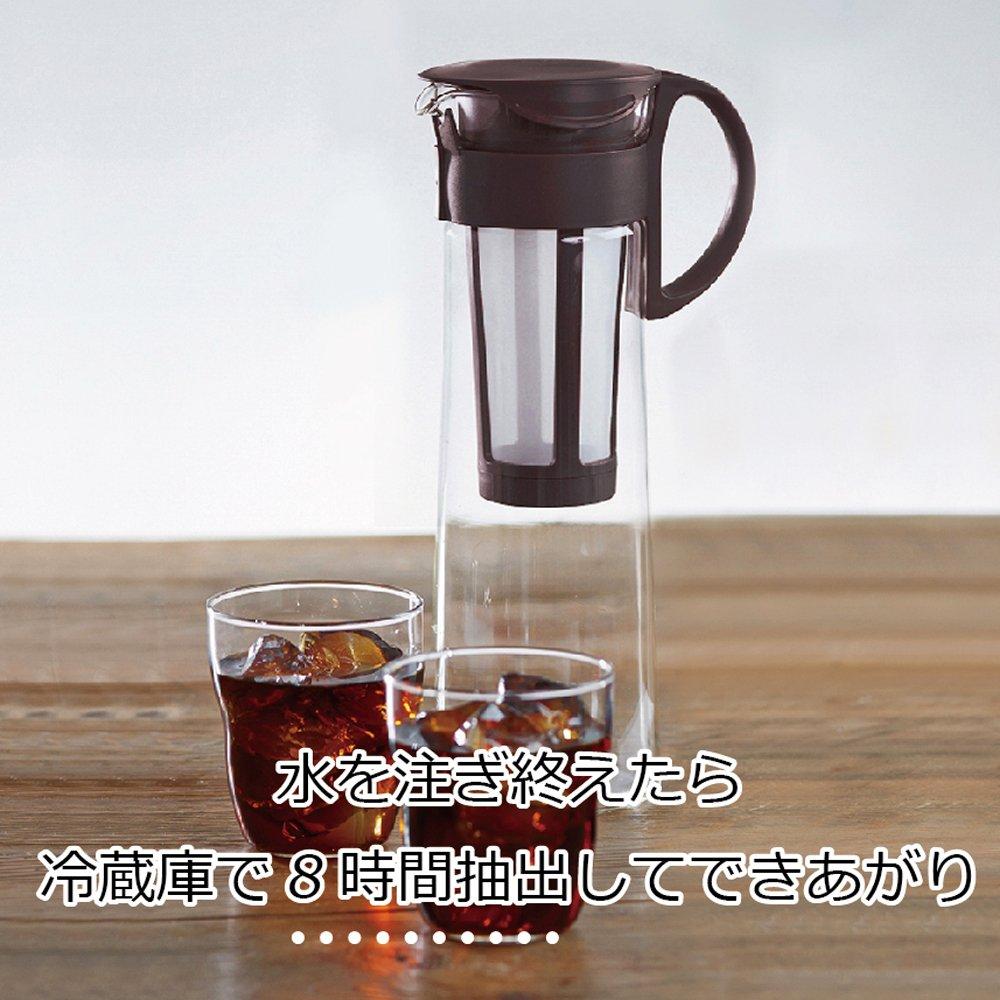 HARIO Cold Brew Coffee Pot, 1000ml, Chocolate Brown, MCPN-14CBR, Removable Strainer, 8 Cups, Made In Japan