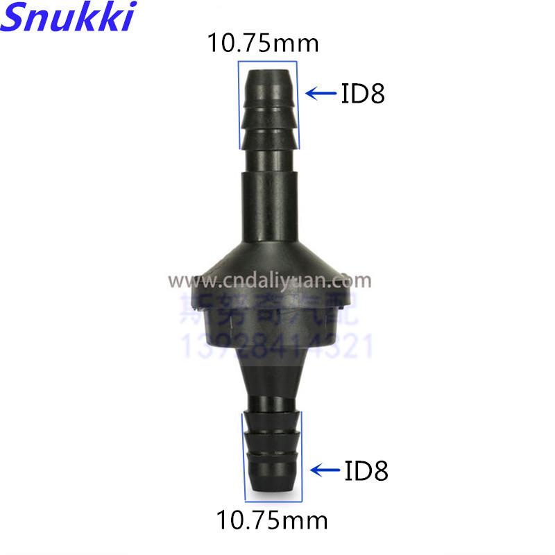 High Quality ID8 Black One-way Valve Non-return Valve Plastic One Way Valve Air Pump Vacuum Check Valve for Car 2pcs a Lot