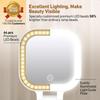 Travel Mirror with Light 1x 30x Magnifying Mirror with 3 Color Lights and Adjustable Brightn 4.5x3.9 inch Small Compact Hangabl
