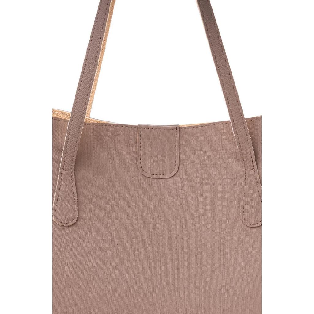 Woman Big Artificial Leather Tote Shoulder Bag