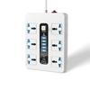 12-In-1 Desktop Power Strips Surge Protection Safety Door Powers Strips with 6 USB Ports&LED Light for Office Home Tech Setup