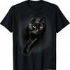 Schwarze Katze mit gelben Augen Grafik-T-Shirt für Geschenke