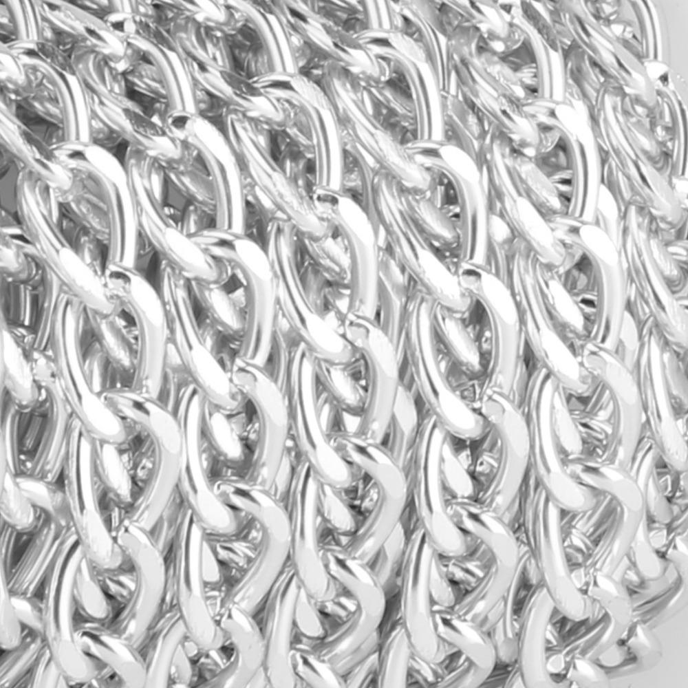 DIY Handmade Accessories Silver Aluminium Chain 7mm Wide Aluminum DIY Accessories 5Meter Twisted Links Chain DIY Crafts