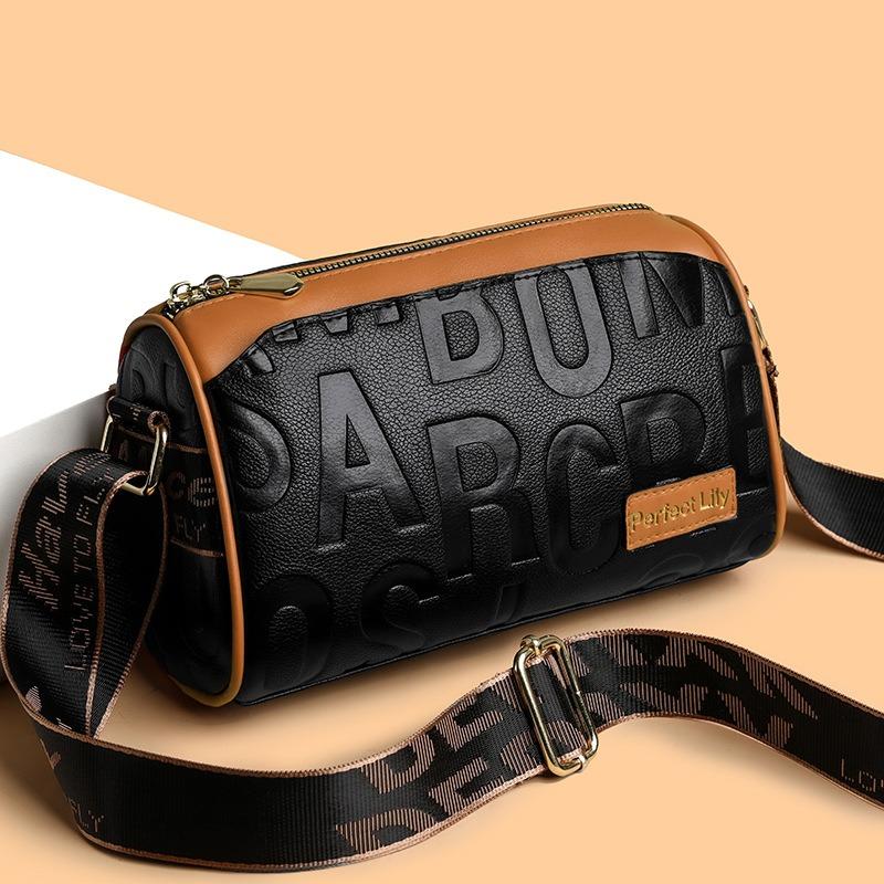 Stylish retro multi-compartment commuter versatile child and mother embossed women's shoulder messenger bag