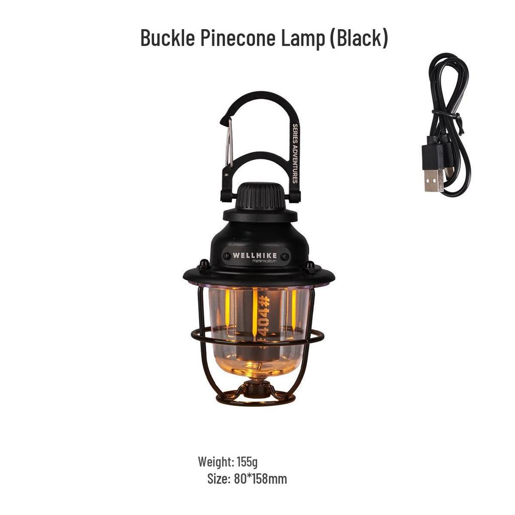 Mini Pinecone Retro Lantern: Ultra-Long Battery Life for Outdoor Camping & Handheld Ambiance Lighting