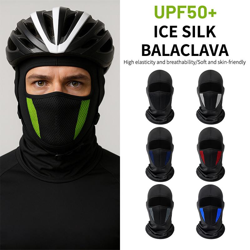 Motorcycle Riding Sunscreen Mask Men'S Breathable Full Face Mask Thin Ice Silk Head Cover Hiking Fishing Ski Face Mask
