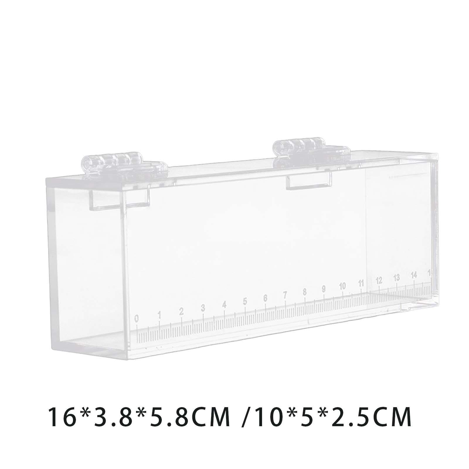 Fishing Photo Tank Acrylic Hatchery Incubator Case Small Observation Box Holder with Lid Transparent Fish Viewing Box with Scale S
