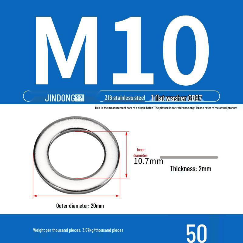 Stainless Steel 304/201/316 Oversized Thick Flat Washer Gasket Screw Washer GB97/GB96