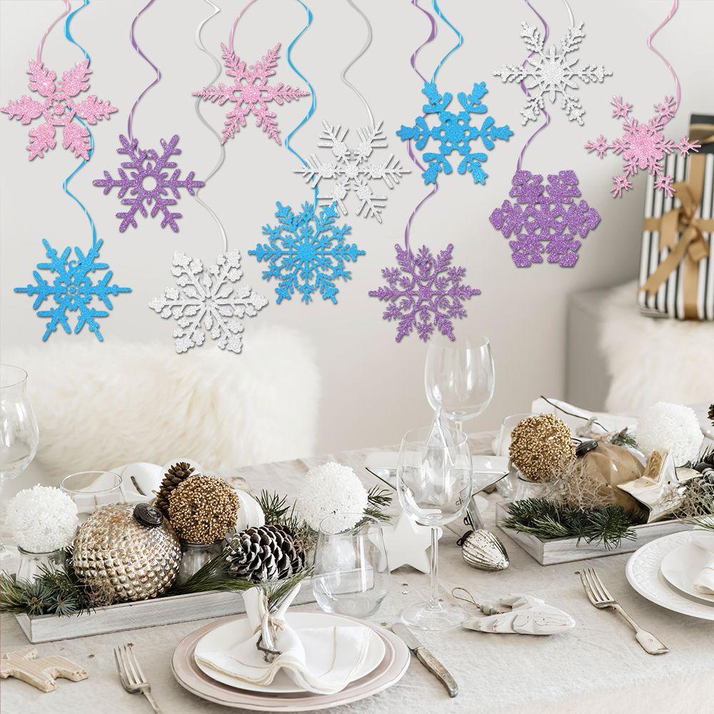 Neuer Stil, Weihnachten, Buntes Seidenpapier, Schneeflocken-Spiralanhänger, Party-Szenendekoration, Weihnachtsdekoration, Anhängerzubehör