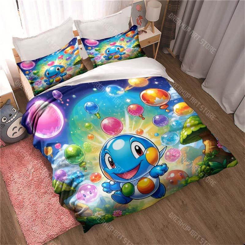Cartoon Bubble Bobble Bedding Pillowcase Quilt Cover Bedroom Home Comfort Printing Large Bed Bedroom Decoration Children's Gift