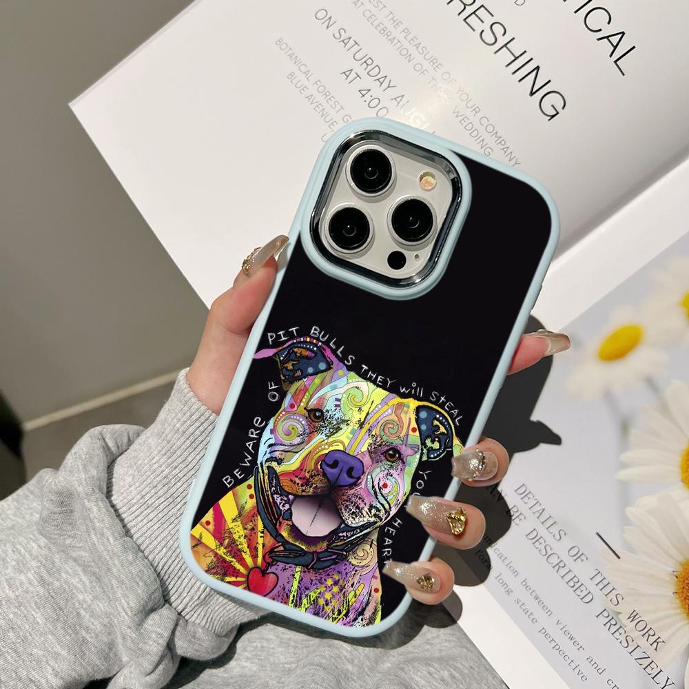 Ae76 Dog Color Doodle Design Art Phone Cases for Samsung A13 A32 A53 A04e A54 S23 S24 Ultra Infinix Hot 40i Huawei Metal Camera Protective Back Cover