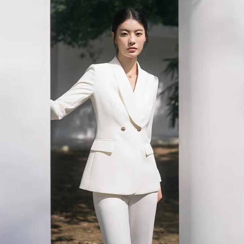 Women's Professional Slim Fit White Executive Suit Set