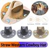 Straw Beach Sun Hat for Women Shapeable Cowgirl Hat Vintage Summer Woven Sun Hat for Music Festival Party Beach